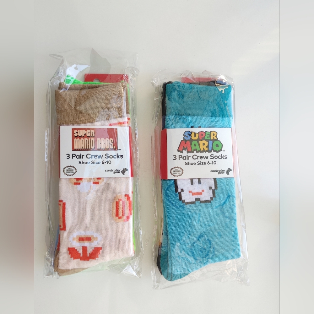 Super Mario Bros. Crew Socks Set x2